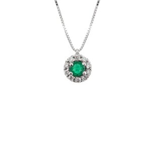 Collana Promesse Donna in Oro bianco Smeraldo C30S