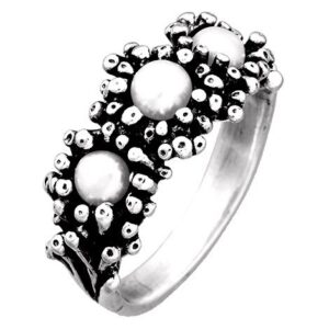 Anello Giovanni Raspini Donna Anemone in Argento Perla