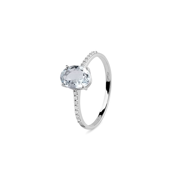 Anello Bliss Donna Stephanie in Oro bianco Acquamarina 20108482