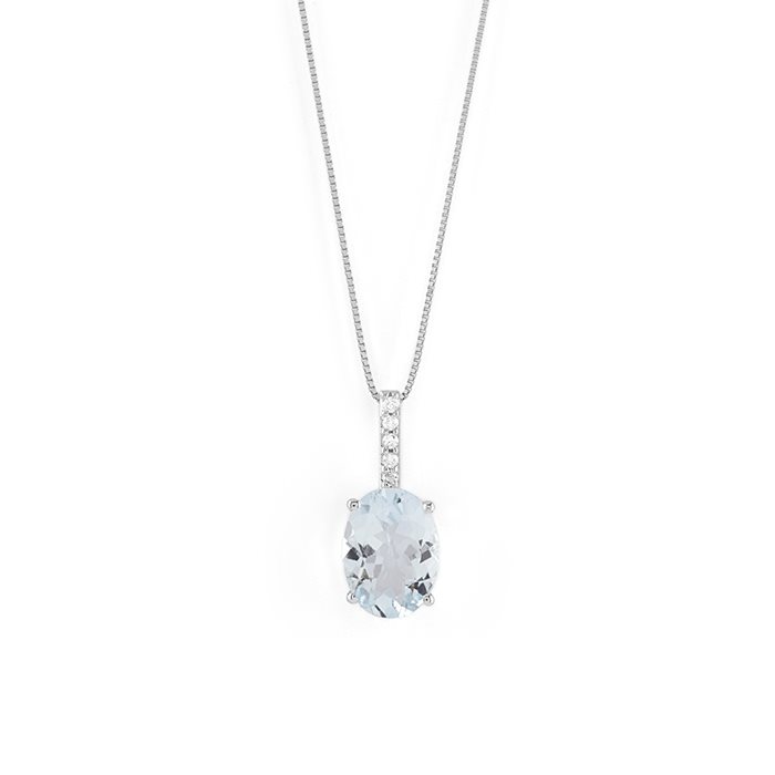 Collana Bliss Donna Stephanie in Oro bianco Acquamarina 20108487