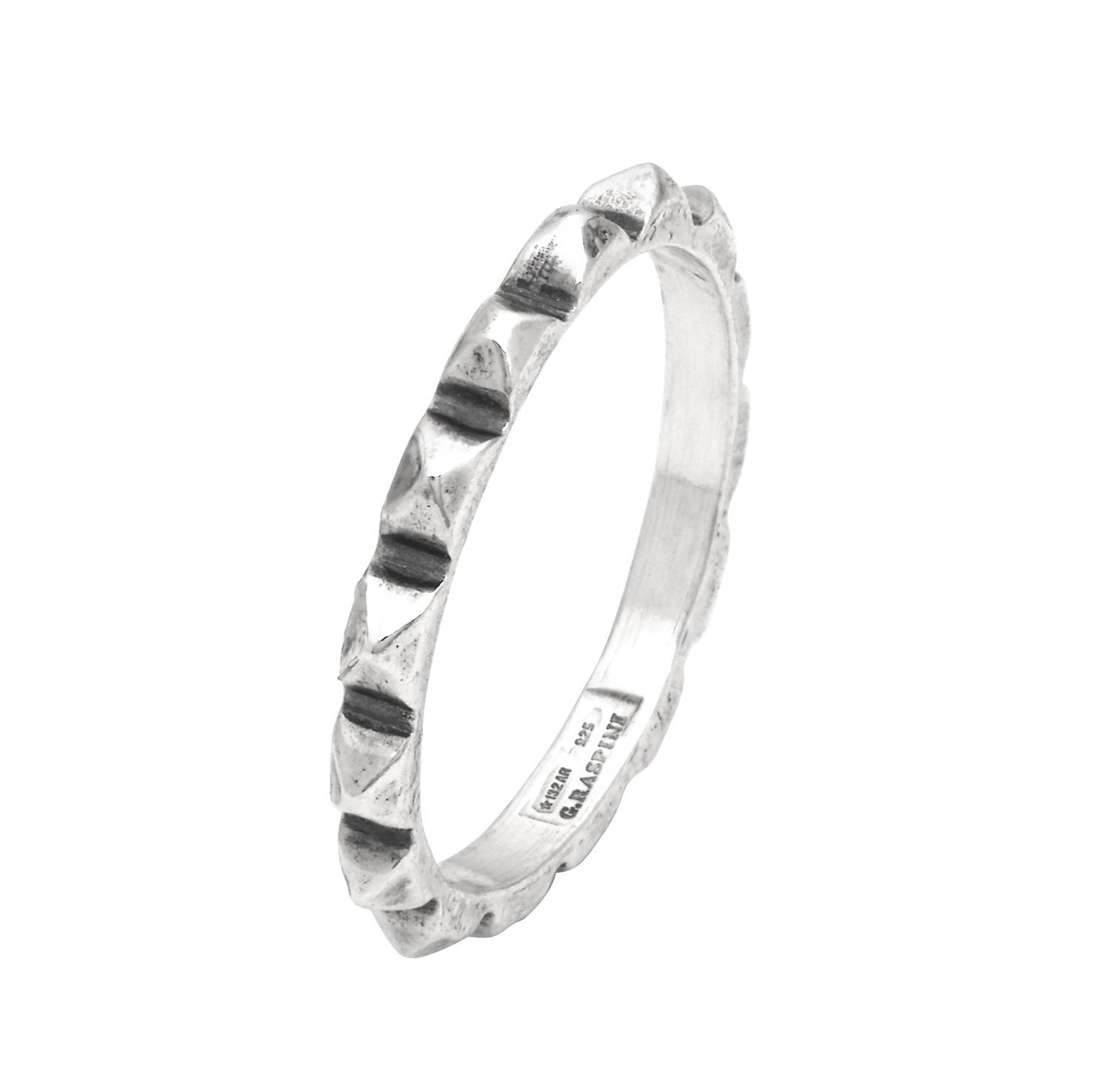 Anello Giovanni Raspini Uomo BORCHIE in Argento
