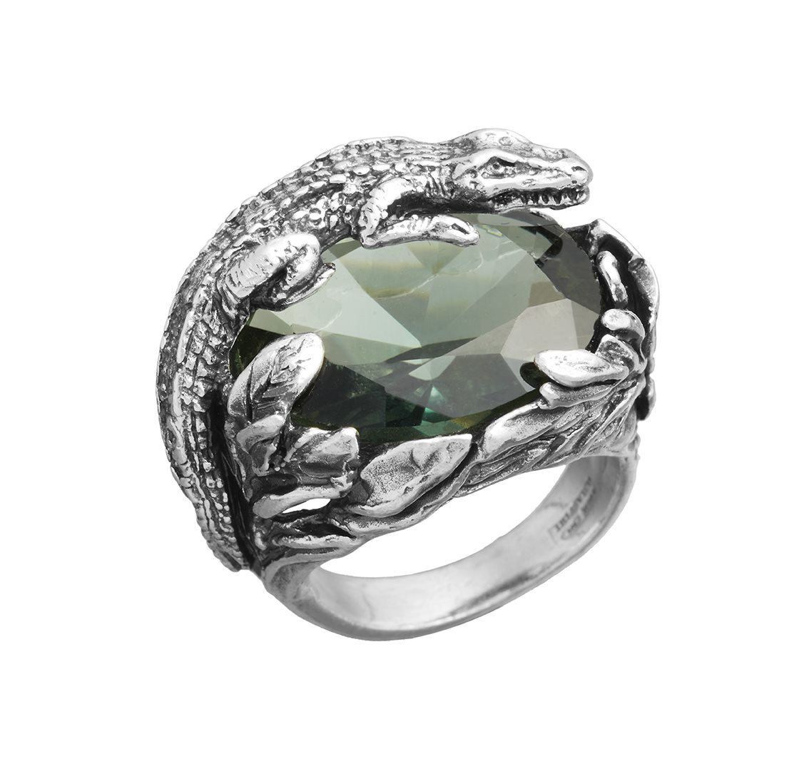 Anello Giovanni Raspini Donna Animalier in Argento Prasiolite