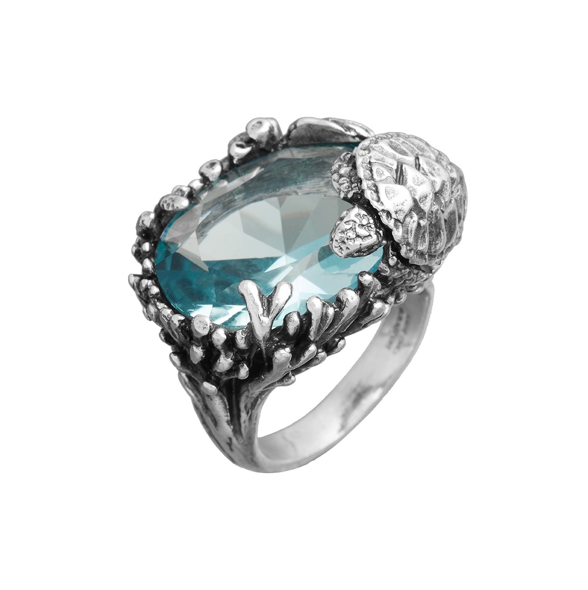 Anello Giovanni Raspini Donna Animalier in Argento Topazio